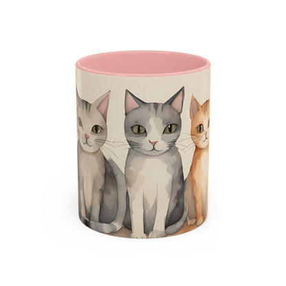 Kitties in a Row 3 Accent Mug 11oz