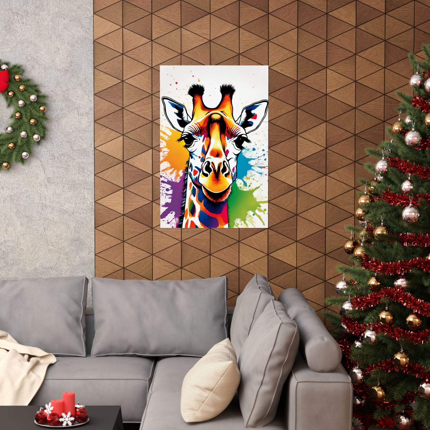 Multicolored Giraffe 06 Matte Vertical Poster