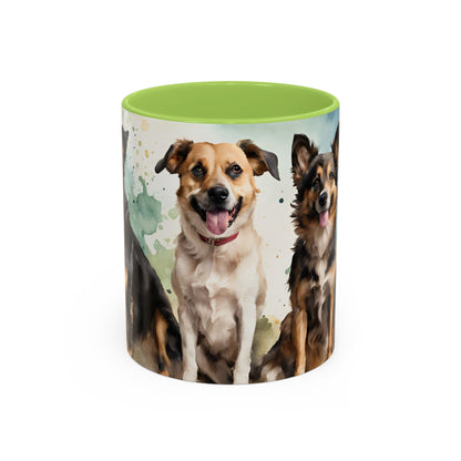 Multicoloured Doggies 6 Accent Mug 11oz