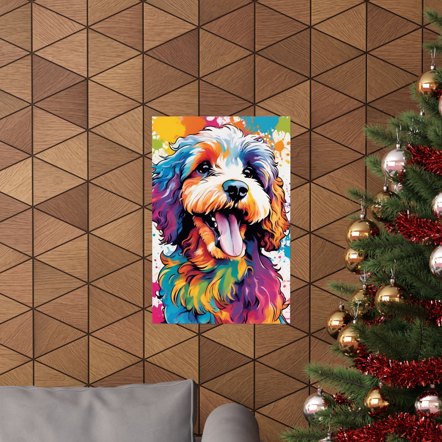 Multicolored Cockerpoo 2 Matte Vertical Poster