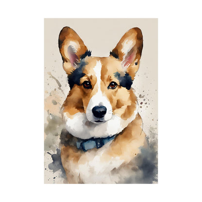 Dogs Corgi 02 Matte Vertical Poster