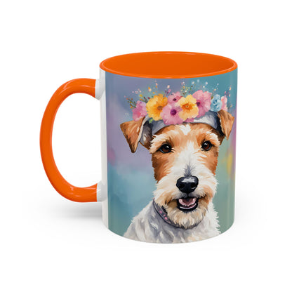 Fox Terrier 02 Accent Coffee Mug - Dog Lover Gift