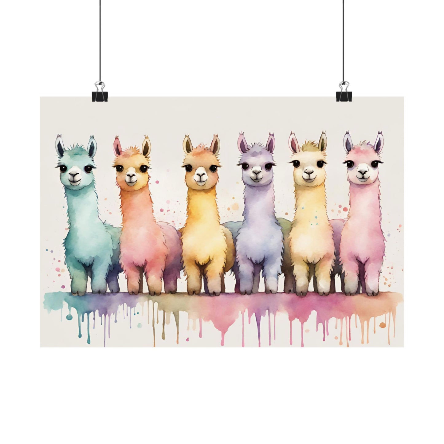 Nursery Llamas 1 Matte Horizontal Posters