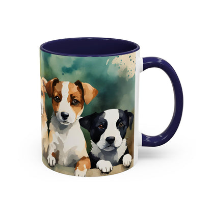 Multicoloured Doggies 12 Accent Mug 11oz