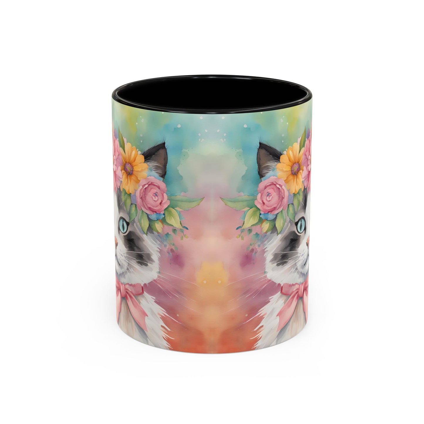 Floral Rag Doll Cat 04 Accent Coffee Mug - 11oz Perfect for Cat Lovers & Gifts