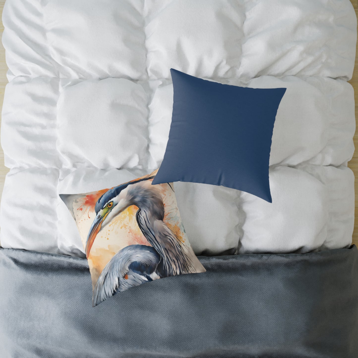 Heron 03 Poly Pillow - Natures Beauty Design