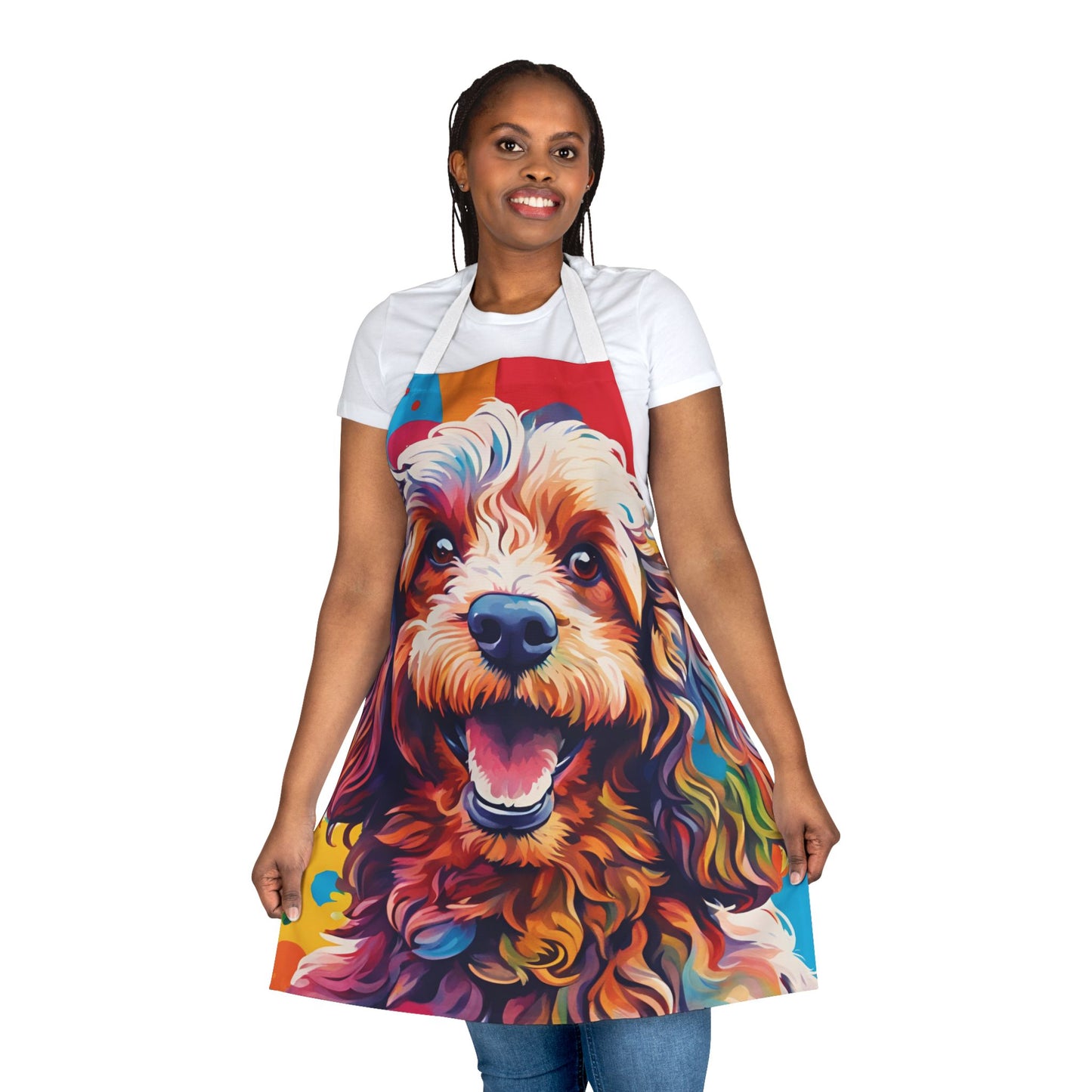 Multicolored Cockerpoo Adult Apron (AOP)