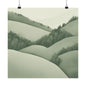On The Hillside Green 22 Matte Square Posters