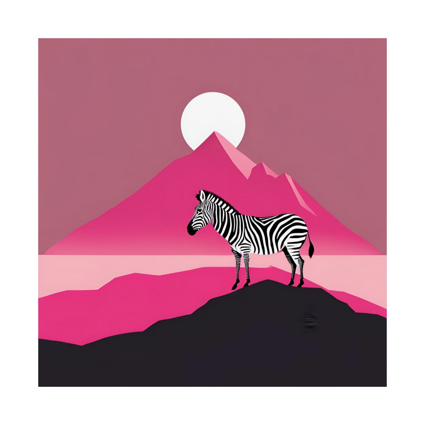 Lone Collection Zebra 6 Matte Square Posters