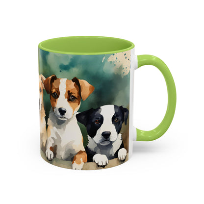 Multicoloured Doggies 12 Accent Mug 11oz
