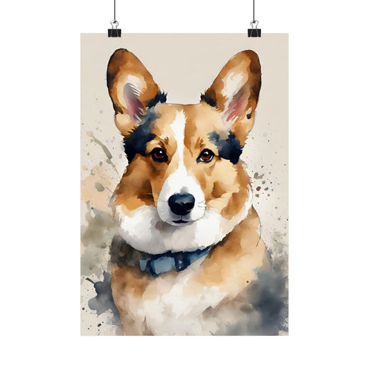 Dogs Corgi 02 Matte Vertical Poster