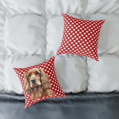 Personalized Valentine Cocker Spaniel Poly Cushion/Pillow 5 sizes