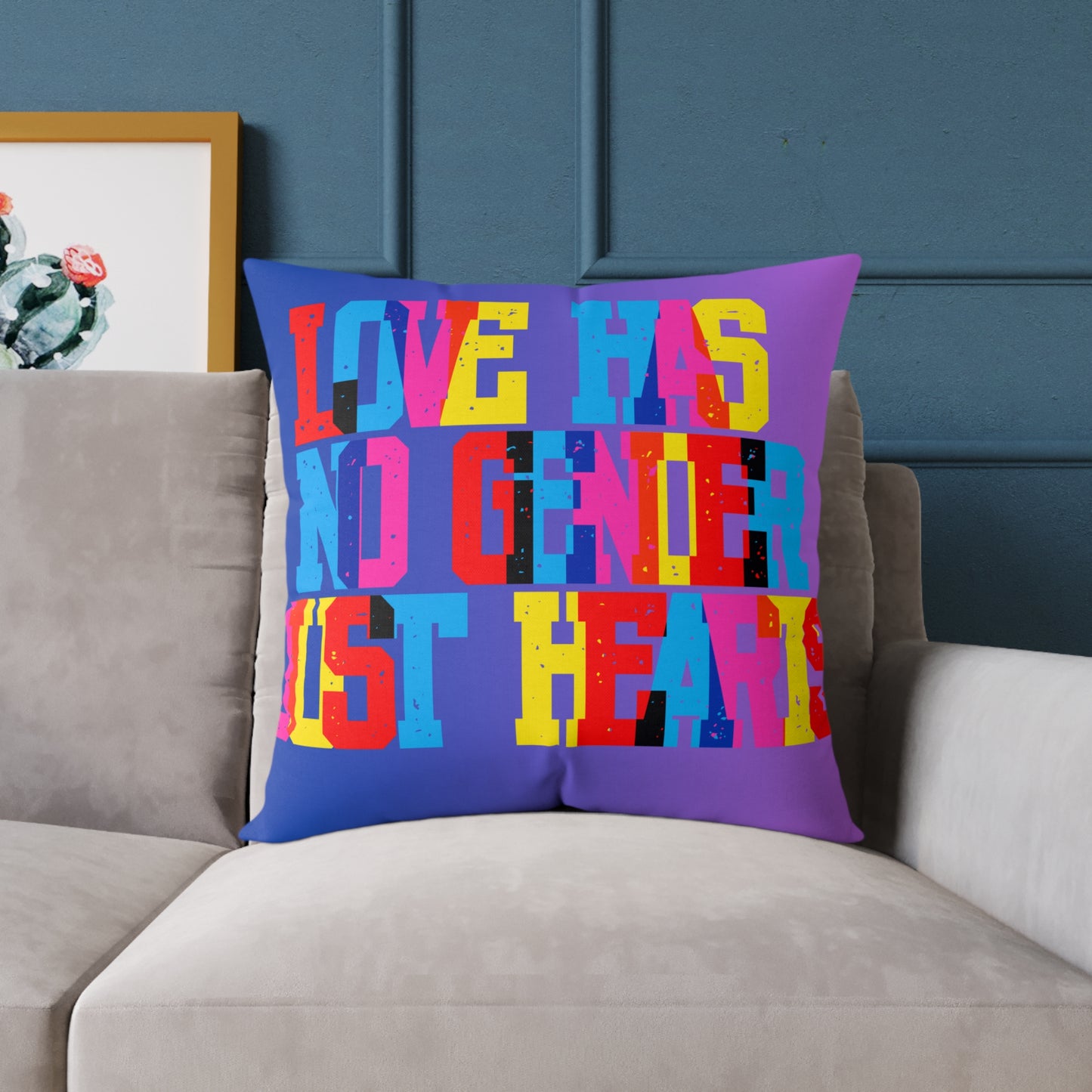 Love Has No Gender Just Hearts Poly Pillow