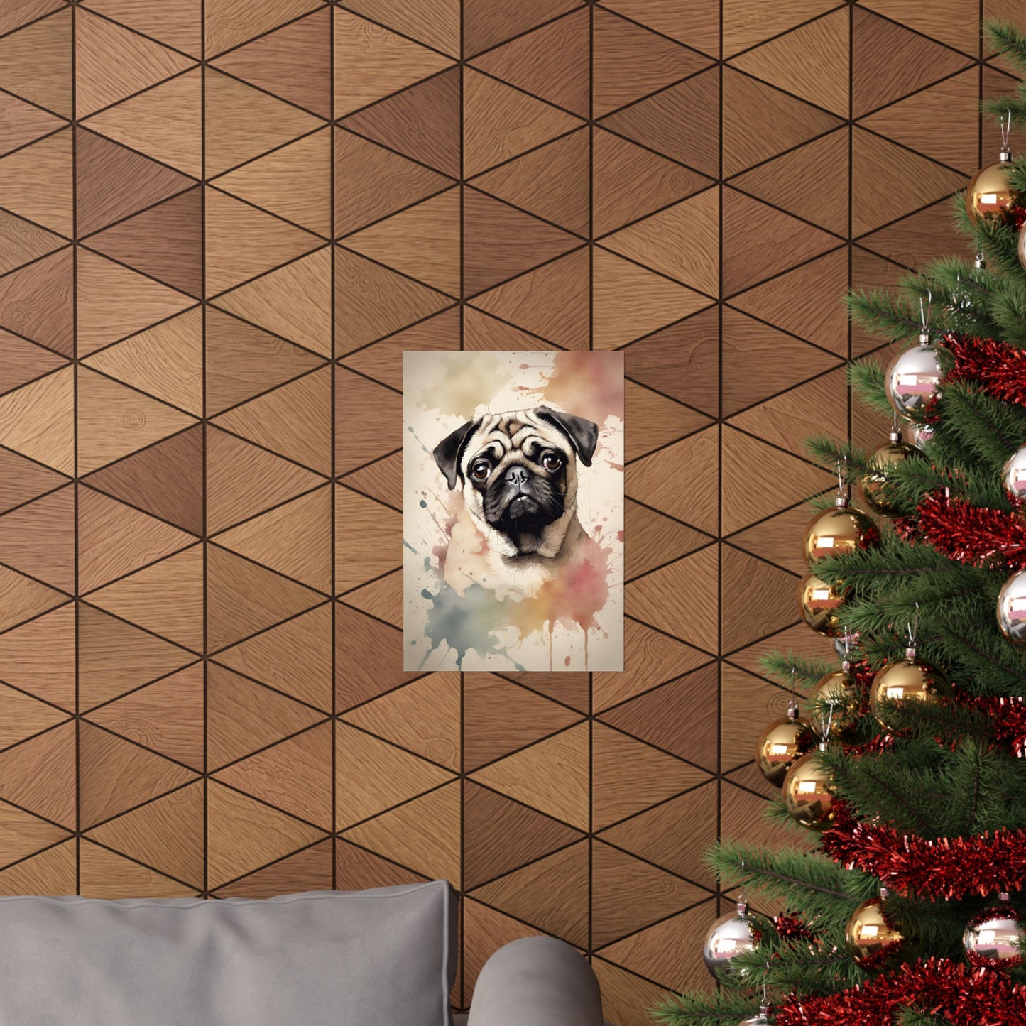 Dogs Pug 02 Matte Vertical Poster