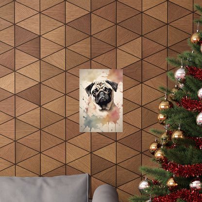 Dogs Pug 02 Matte Vertical Poster