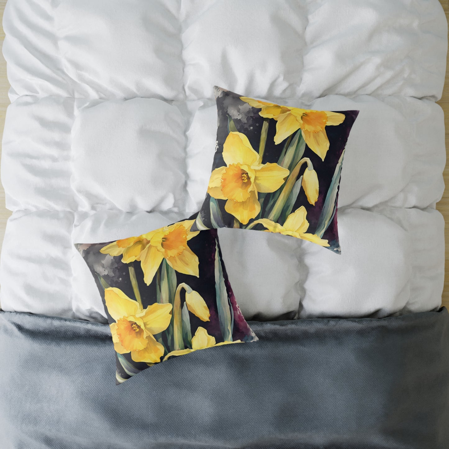 Daffodils 01 Poly Pillow - Natures Beauty Design