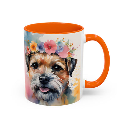 Border Terrier 03 Accent Coffee Mug - Dog Lover Gift