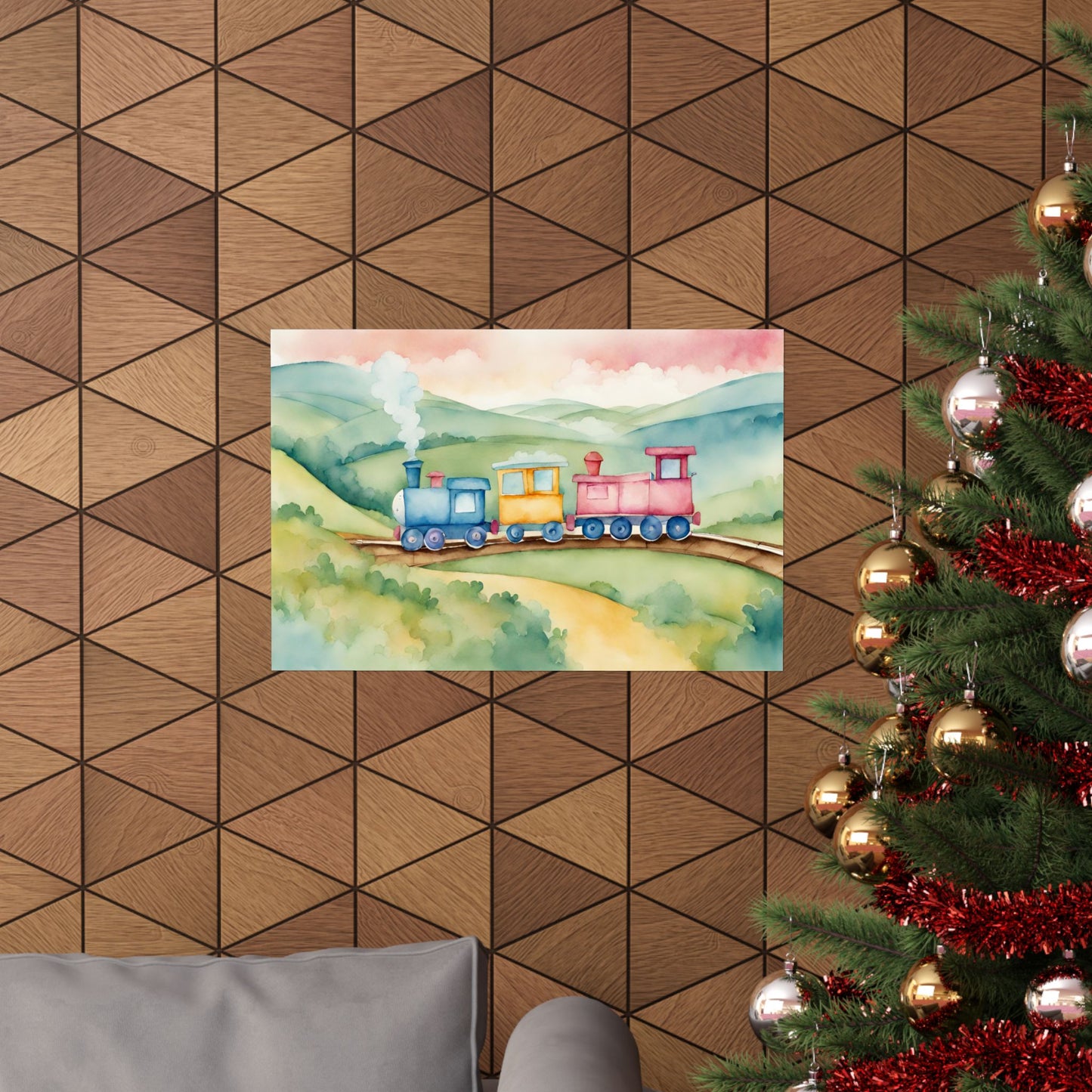 Nursery Choo Choo Train 3 Matte Horizontal Posters