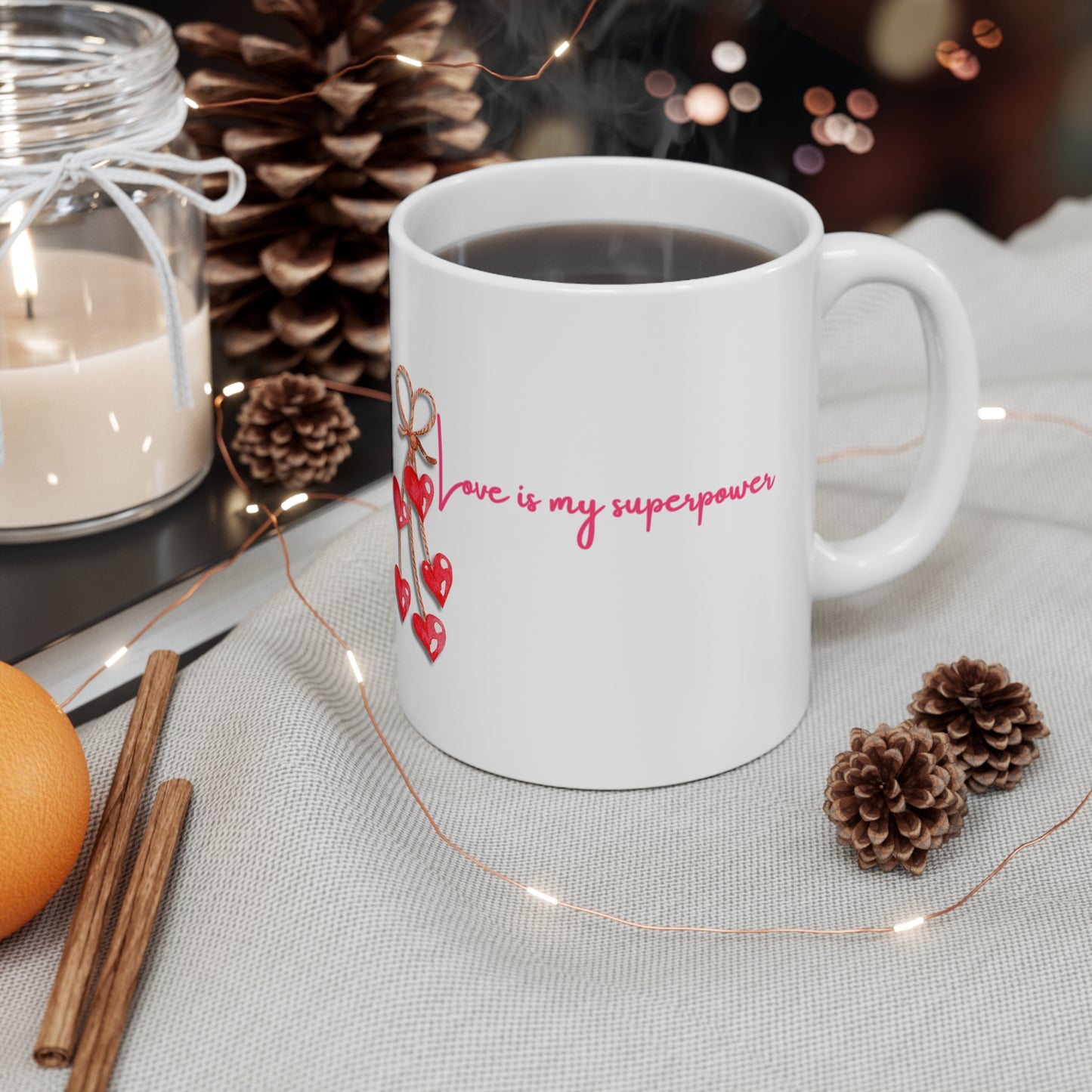 Love Is My Superpower Valentines Mug Ceramic 11oz