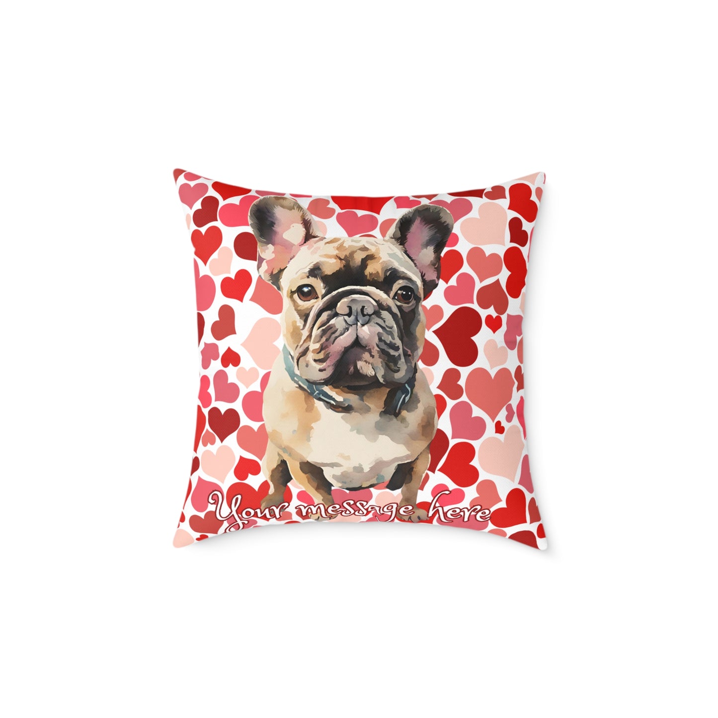 Personalized Valentine French Bulldog Poly Cushion/Pillow 5 sizes