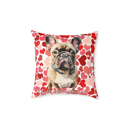 Personalized Valentine French Bulldog Poly Cushion/Pillow 5 sizes