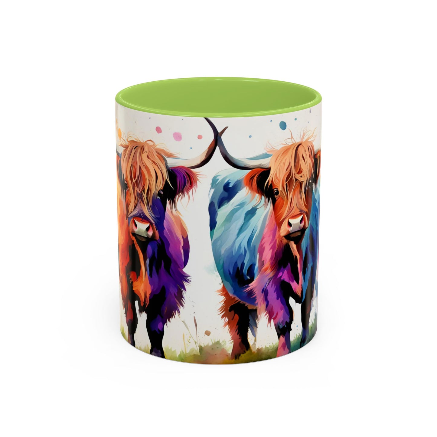 Multicoloured Highland Cow 2 Accent Mug 11oz