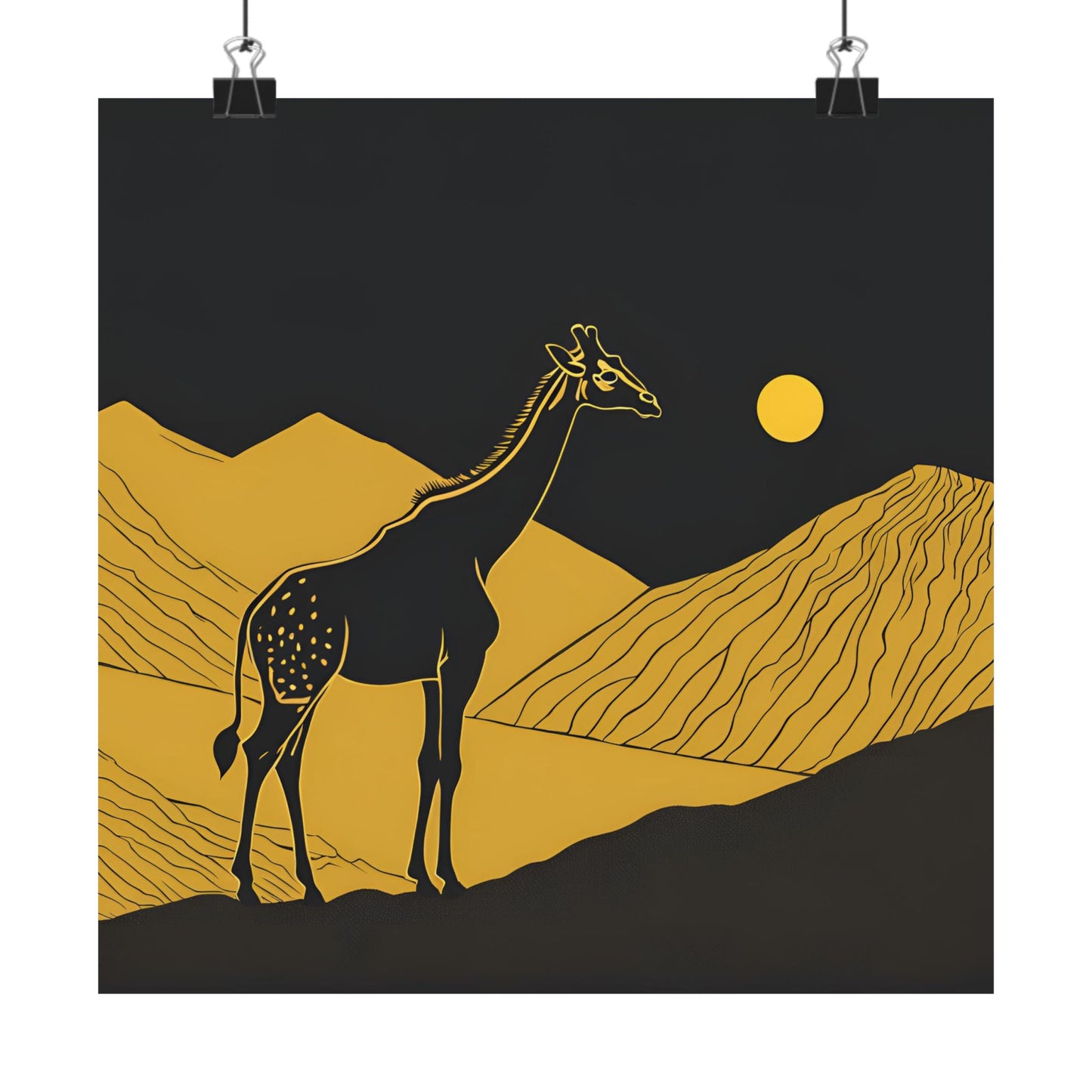Lone Collection Giraffe 6 Matte Square Posters