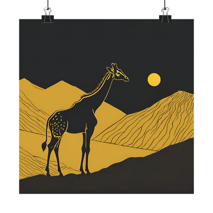 Lone Collection Giraffe 6 Matte Square Posters