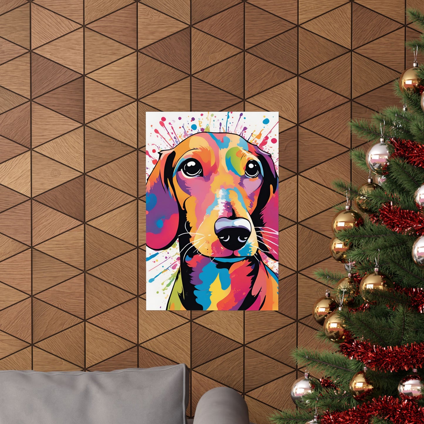 Multicolored Dachshund 2 Matte Vertical Poster