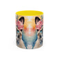 Floral Siamese Cat 02 Accent Coffee Mug - 11oz Perfect for Cat Lovers & Gifts