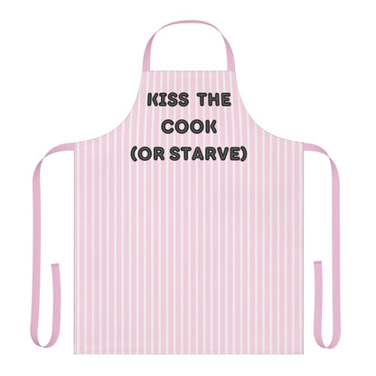 Kiss The Cook (Or Starve) Apron, Cooking Pun