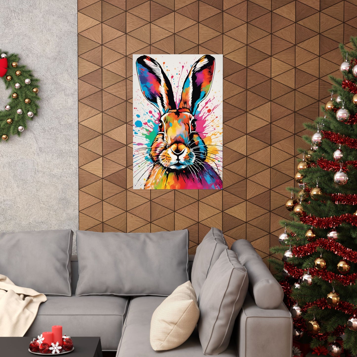 Multicolored Hare 2 Matte Vertical Poster