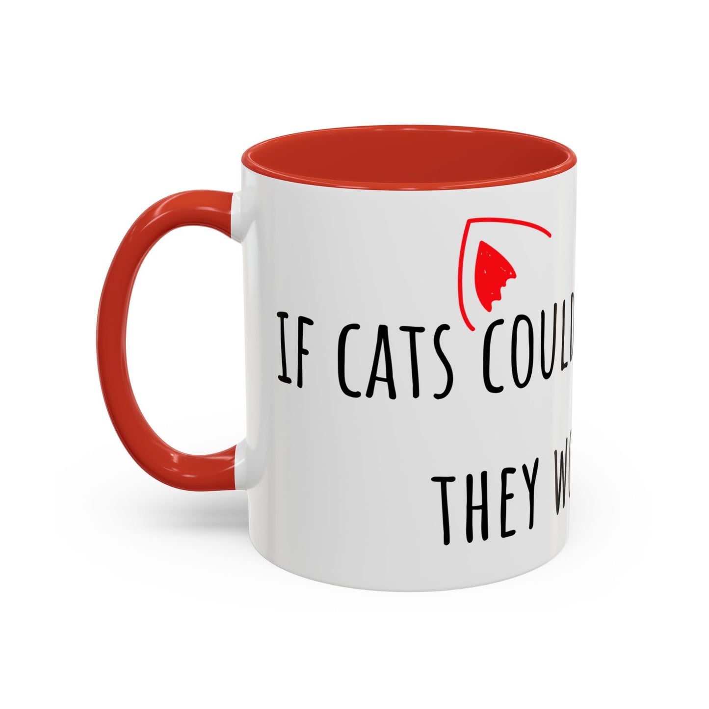If Cats Could Text 2 Accent Coffee Mug (11oz)