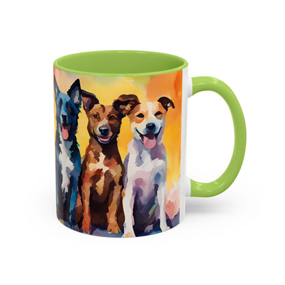 Multicoloured Doggies 3 Accent Mug 11oz