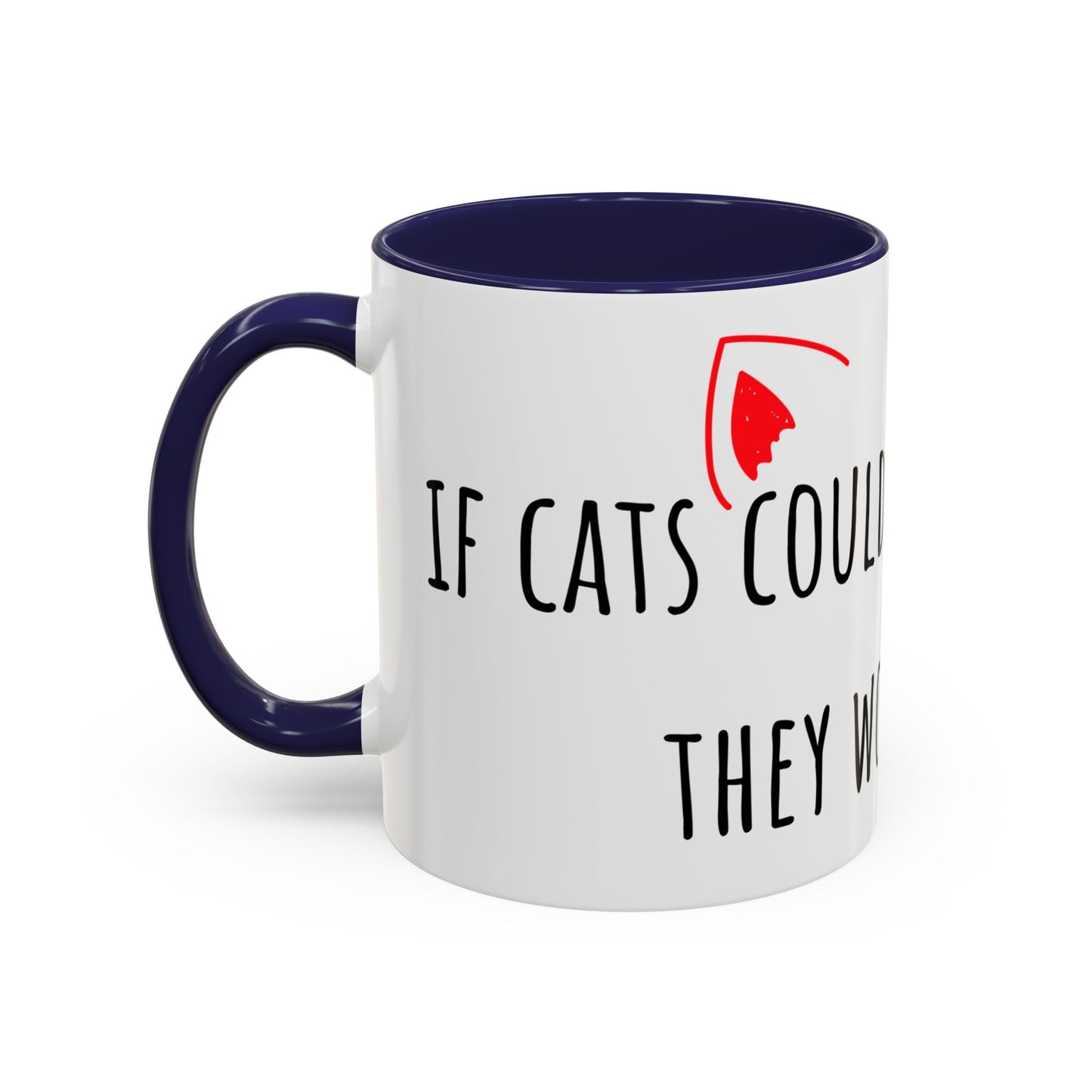 If Cats Could Text 2 Accent Coffee Mug (11oz)
