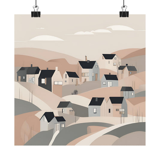 On The Hillside Nude 4 Matte Square Posters
