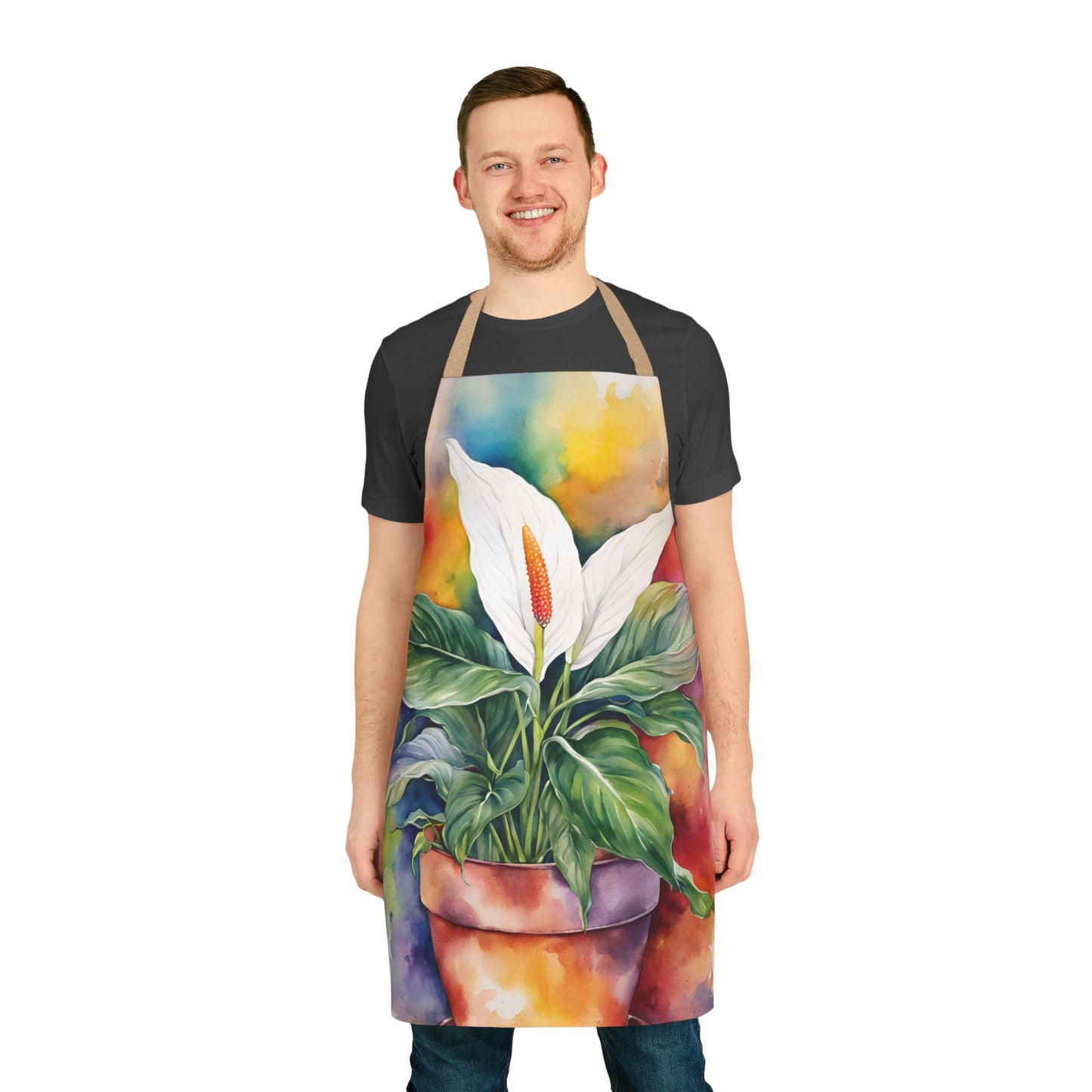 Multicolored Pot Plant 3 Adult Apron (AOP)