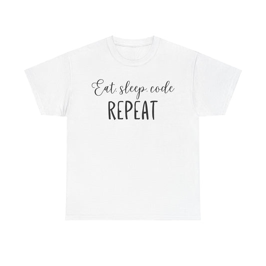 Eat. Sleep. Code. Repeat Unisex Heavy Cotton Tee