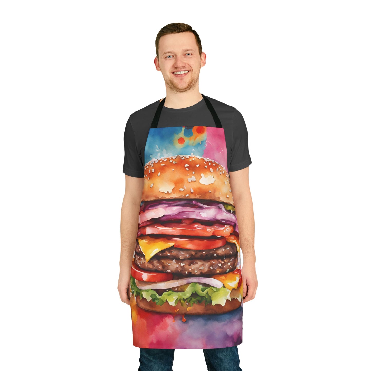 Burger 02 BBQ Themed Apron 5-Color Straps