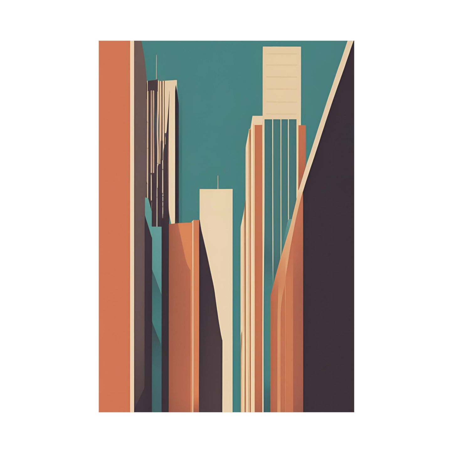 Retro cityscape 1 Matte Vertical Posters