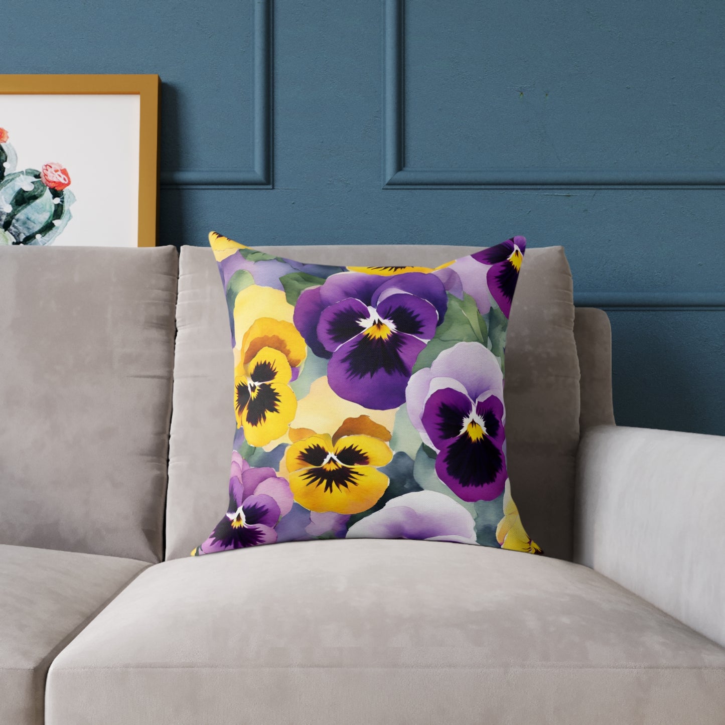 Pansies 01 Poly Pillow - Natures Beauty Design