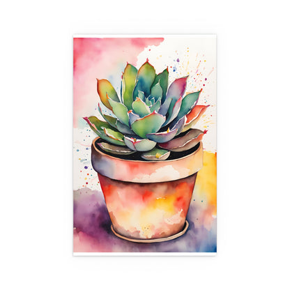 Multicolored Succulent 1 Indoor and Outdoor Silk Poster