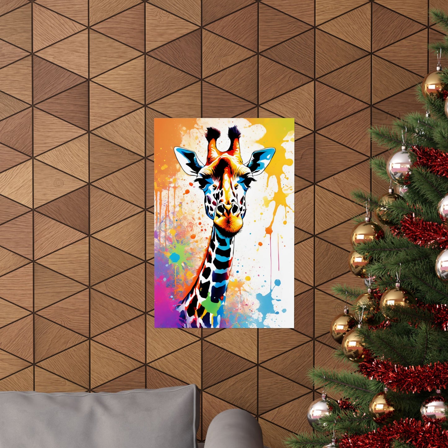 Multicolored Giraffe 07 Matte Vertical Poster