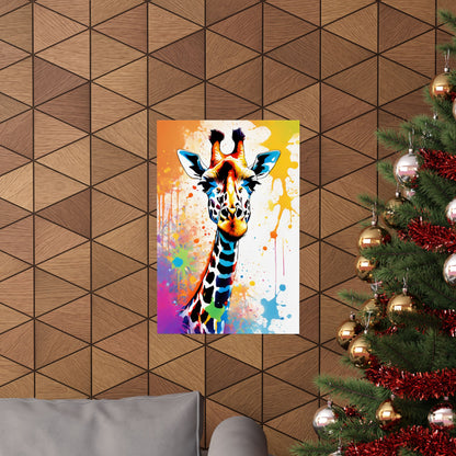 Multicolored Giraffe 07 Matte Vertical Poster