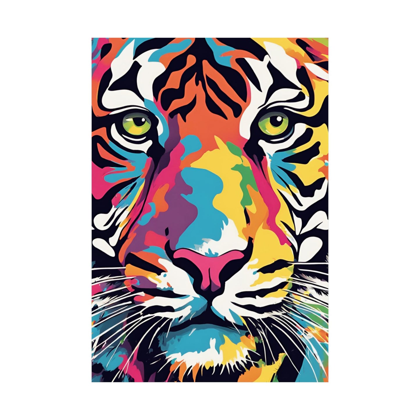 Multicolored Tiger 2 Matte Vertical Poster