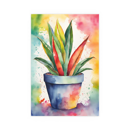 Multicolored Pot Plant 11 Indoor and Outdoor Silk Poster