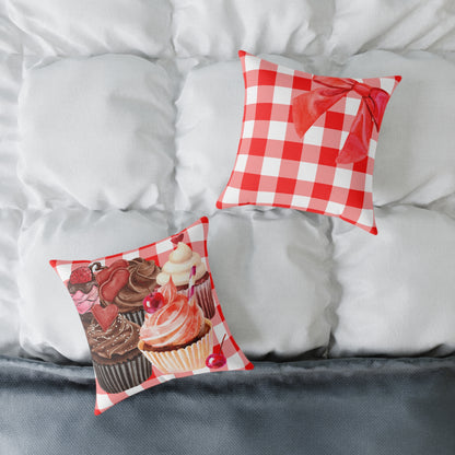 Valentine Cup Cakes Poly Pillow