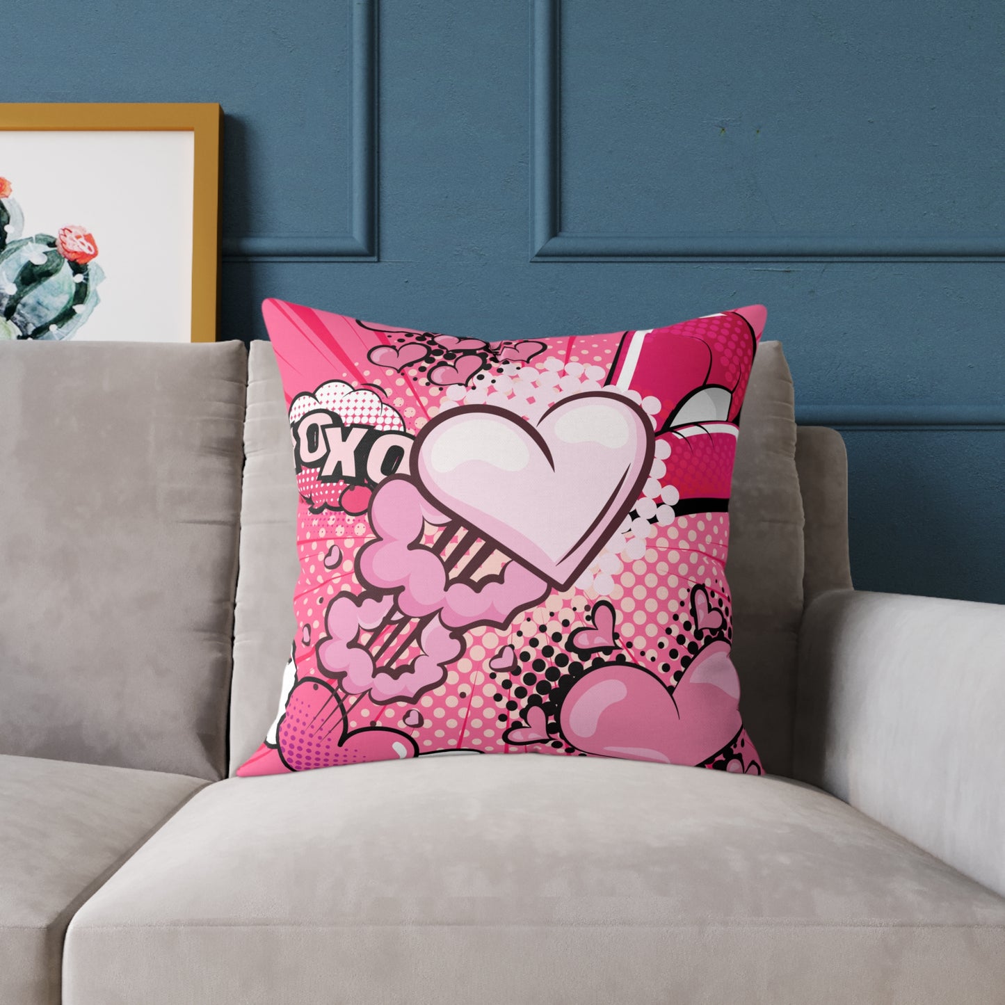 XOXO! Pop Art Poly Pillow