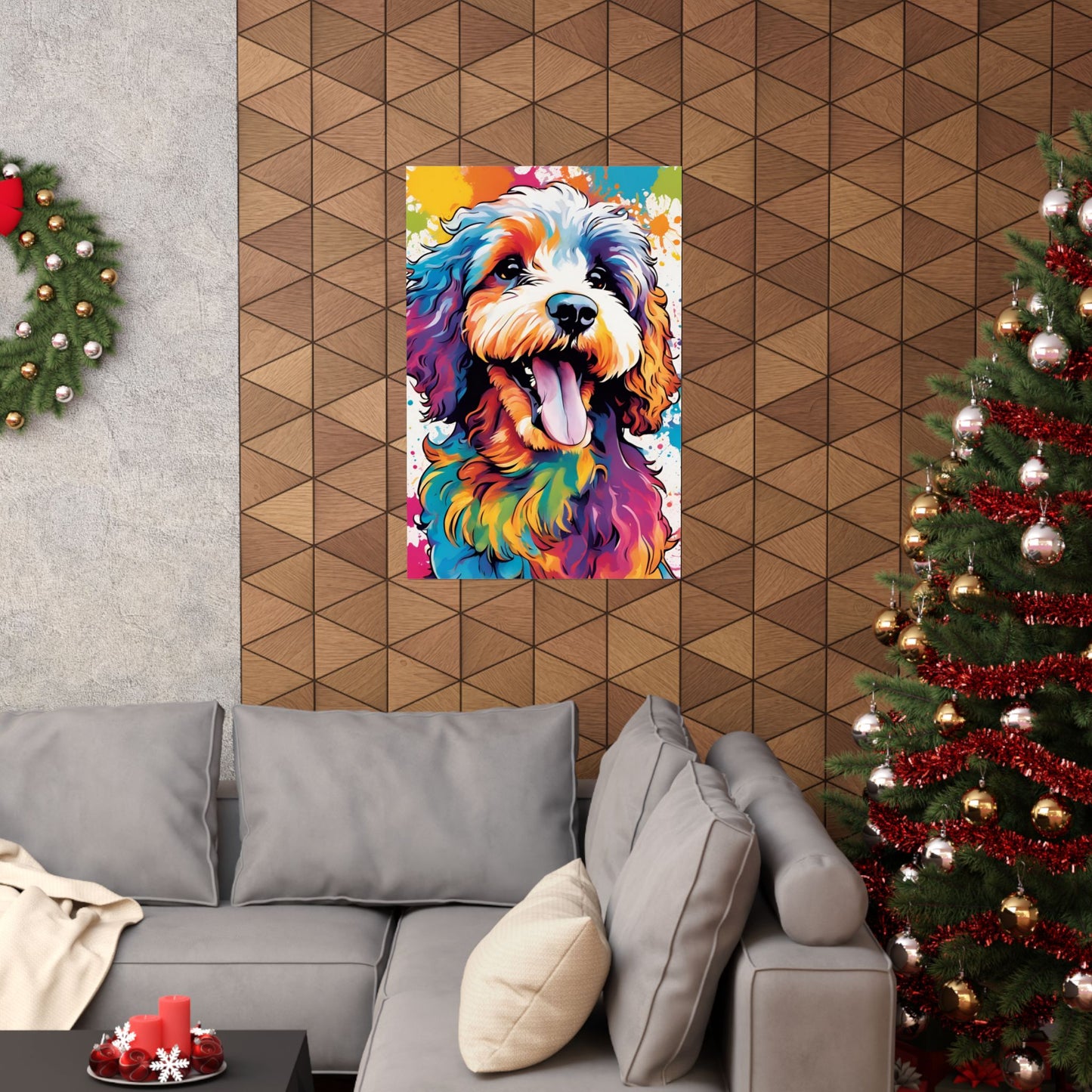 Multicolored Cockerpoo 2 Matte Vertical Poster