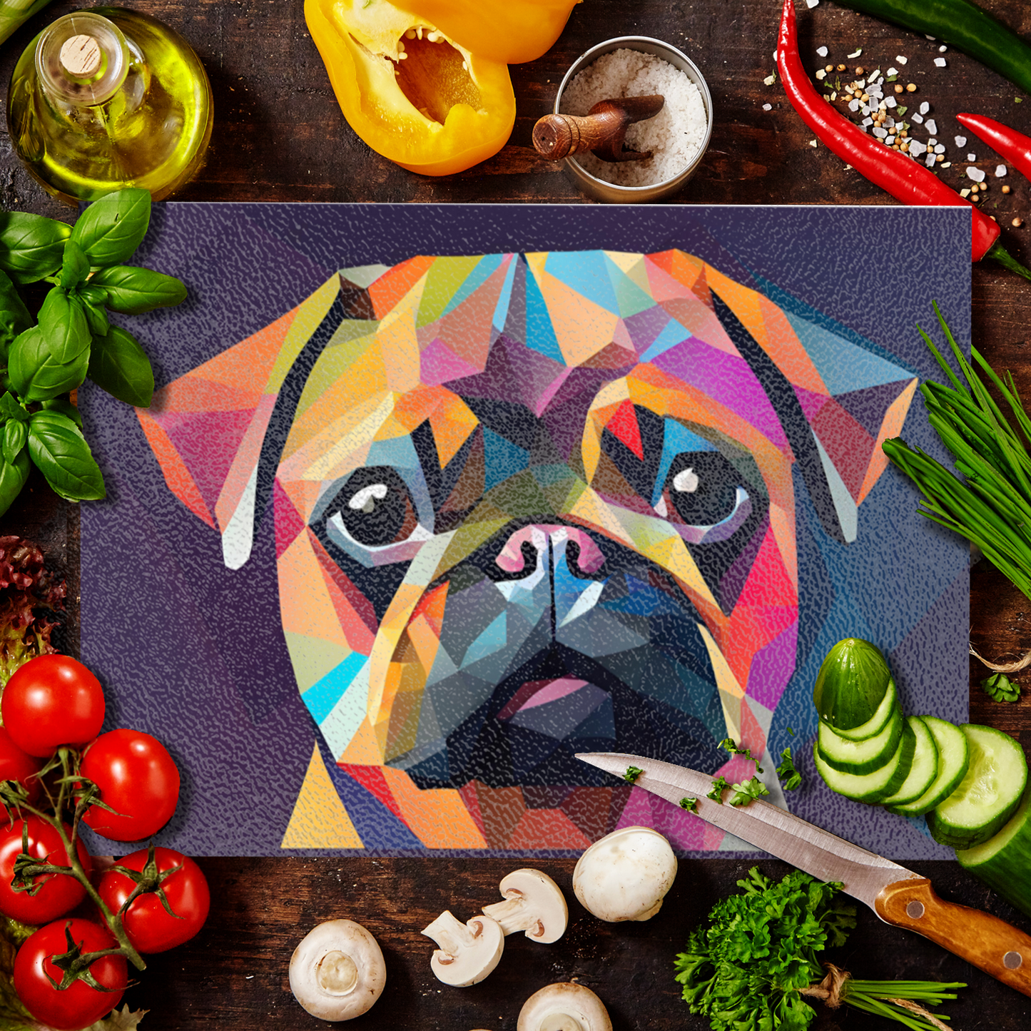 Poly Pug 01 Glass Chopping Board